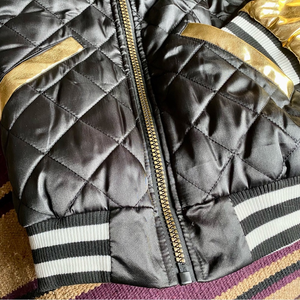 NWT HALLOWEEN & TEAM SPIRIT STATEMENT | Black&Gold Bling Jacket Costume New Yr M - Picture 4 of 8
